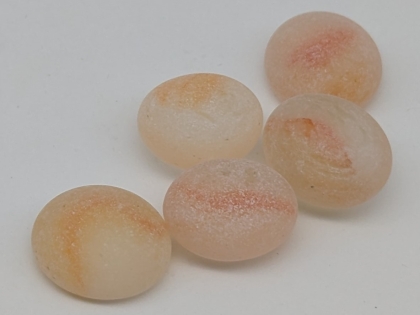 Preview: Glasnuggets orange gestreift gefrostet matt 15-17 mm/1 kg